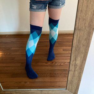 Blue Diamond Thigh High Socks OTK